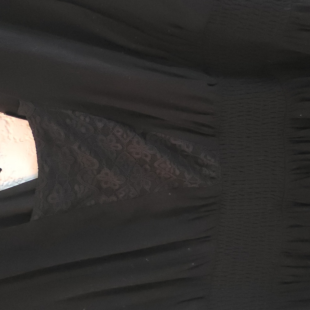 Torrid Maxi Gauze Lace Inset Hi-Low Dress – Deep Black | Size 4 - Picture 4 of 14